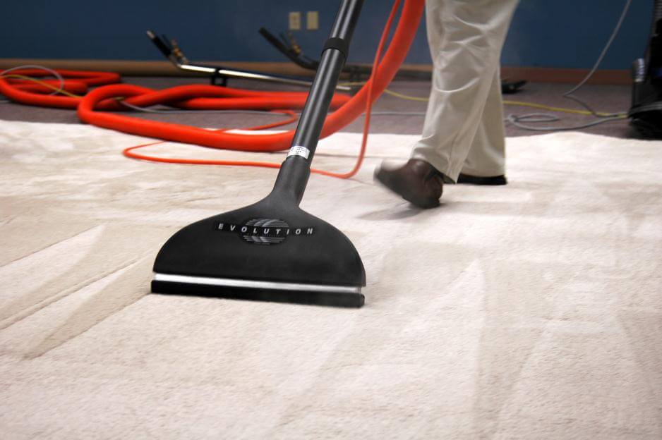 Carpet cleaning with the Evolution wand.